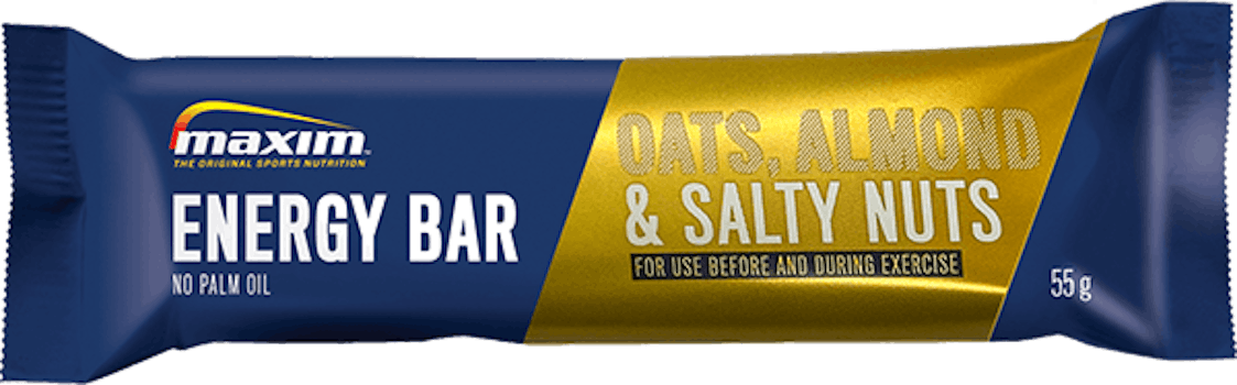  7 x  Maxim Energy Bar Oats, Almonds + Salty Nuts 55g