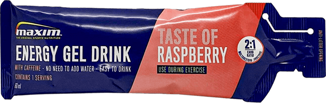 7 x  Maxim Energy Gel Drink Raspberry Taste met Caffeïne 60ml